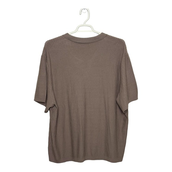 Nova men beige collared v neck short sleeves lightweight sweater size XXXL - Picture 2 of 9